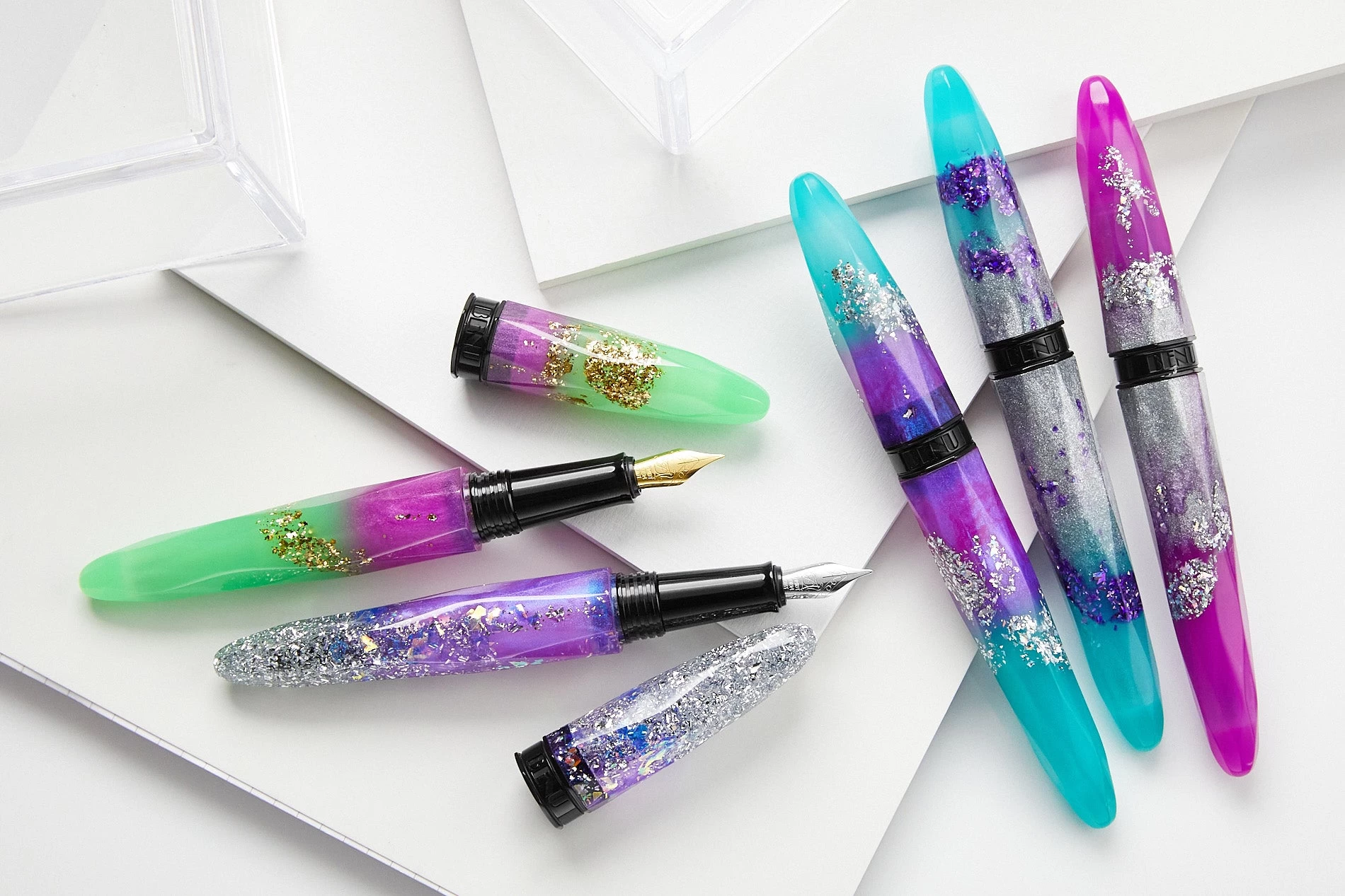 BENU Briolette Fountain Pen - Luminous Lagoon 8 BENU Briolette Fountain Pen - Luminous Lagoon - Image 6