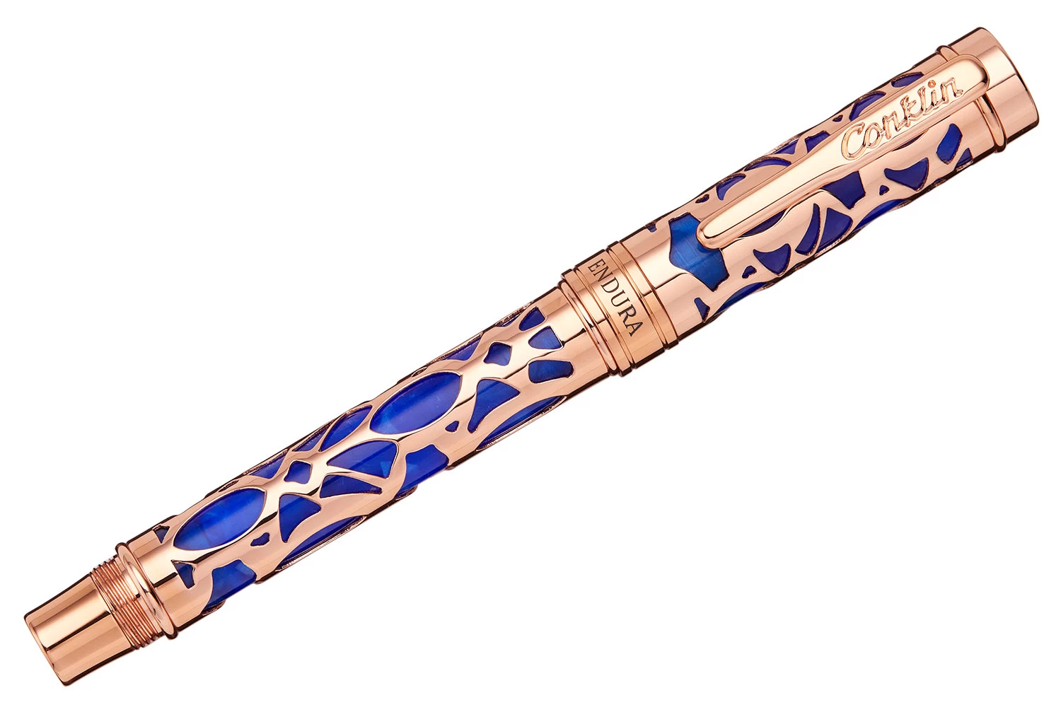 Conklin Endura Deco Crest Fountain Pen - Blue 4 Conklin Endura Deco Crest Fountain Pen - Blue - Image 2
