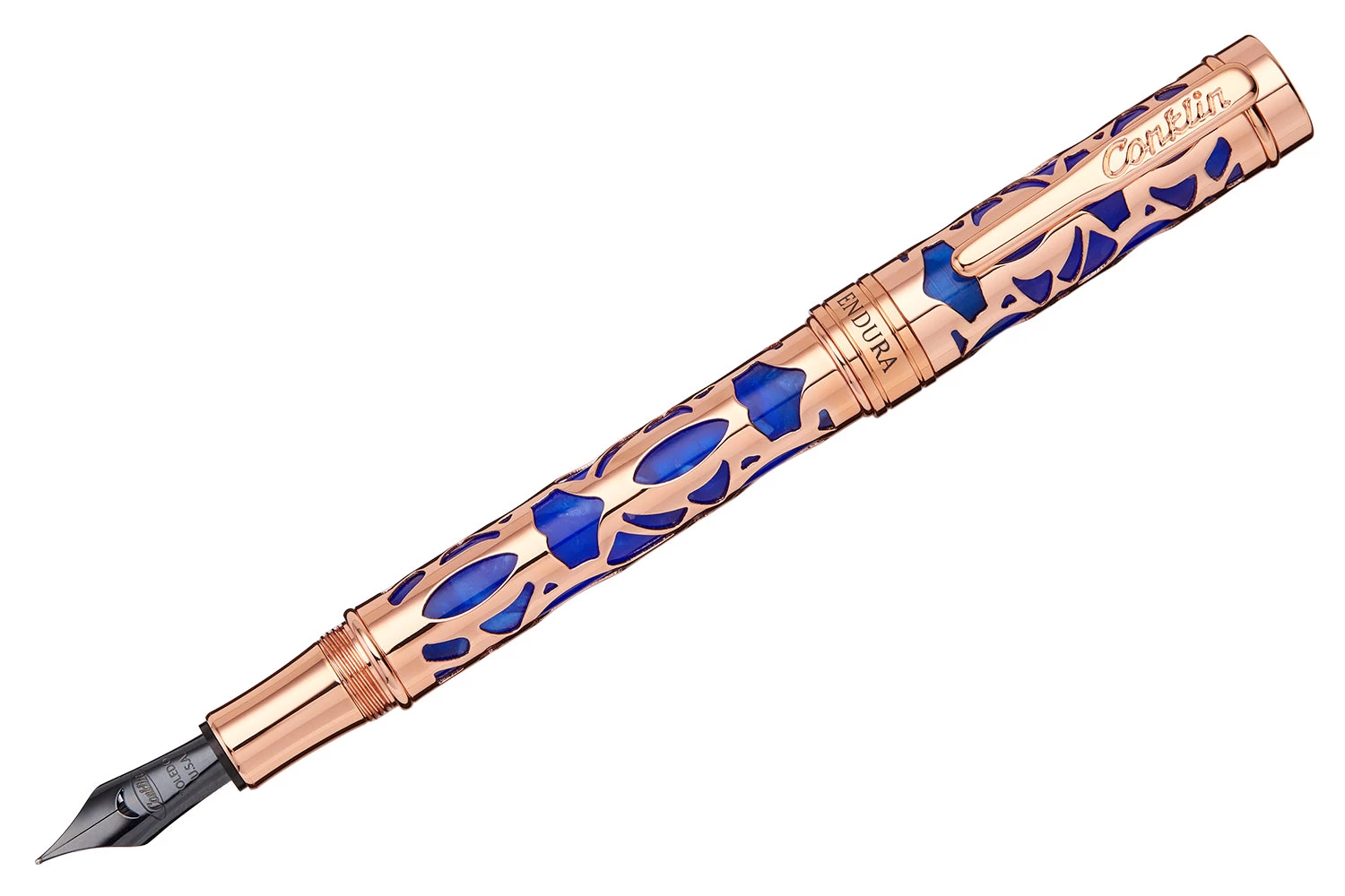 Conklin Endura Deco Crest Fountain Pen - Blue 3 Conklin Endura Deco Crest Fountain Pen - Blue