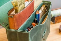 Galen Leather Writer's Medic Bag - Crazy Horse Forest Green -Office Tools GL MedicBag Green stock 11