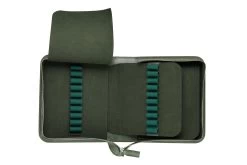 Galen Leather Zippered 40 Slot Pen Case - Crazy Horse Forest Green -Office Tools Galen 40PenCase Green OW 2