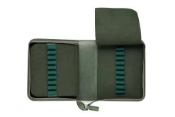 Galen Leather Zippered 40 Slot Pen Case - Crazy Horse Forest Green -Office Tools Galen 40PenCase Green OW 3
