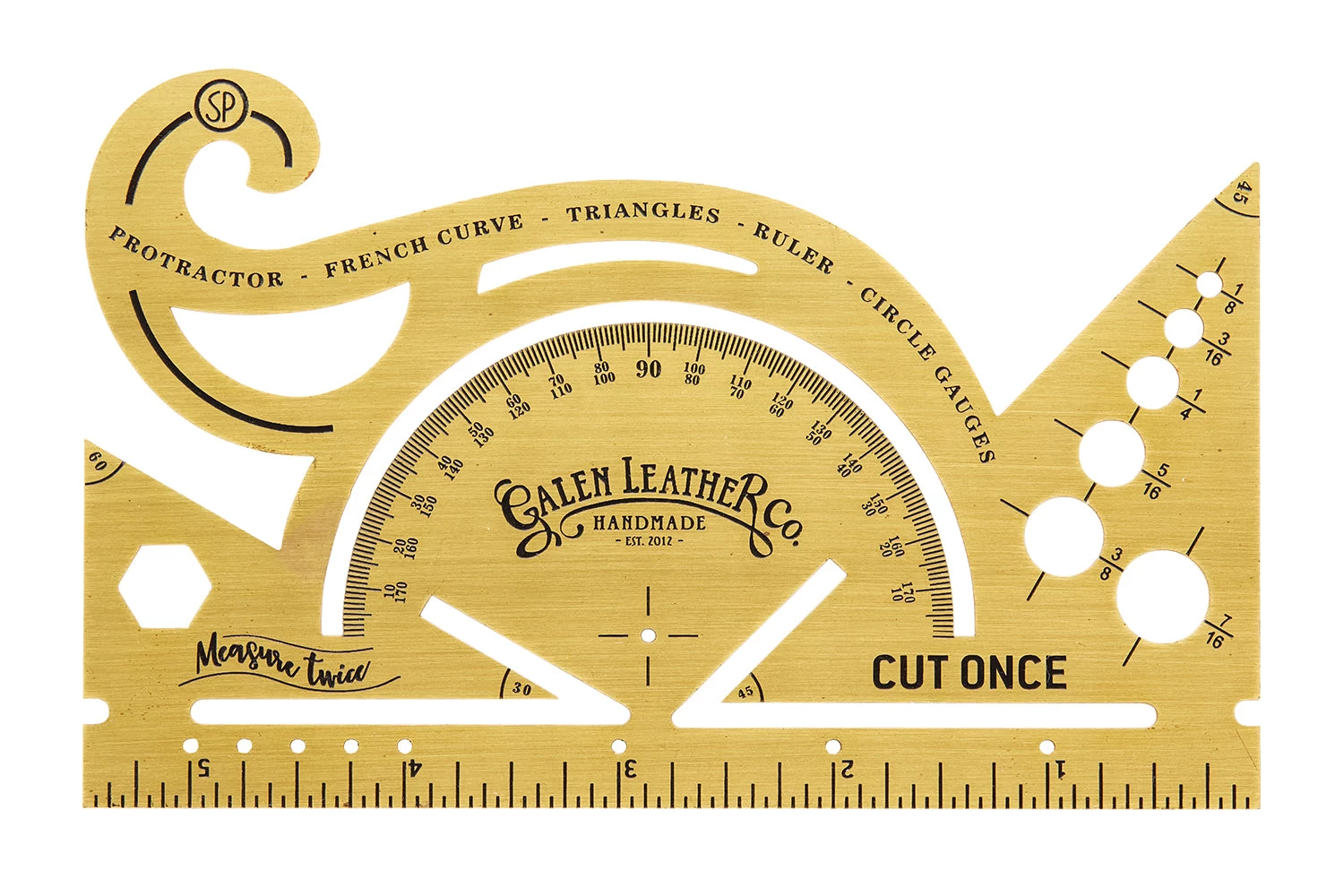 Galen Leather Brass Protractor And Combined Tool 3 Galen Leather Brass Protractor And Combined Tool