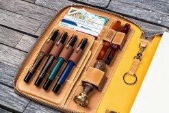 Galen Leather Zippered A5 Notebook Folio - Crazy Horse Honey Ochre -Office Tools GalenLeather A5NotebookFolio CrazyHorse HoneyOchre stock 2