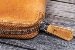 Galen Leather Zippered A5 Notebook Folio - Crazy Horse Honey Ochre -Office Tools GalenLeather A5NotebookFolio CrazyHorse HoneyOchre stock 6