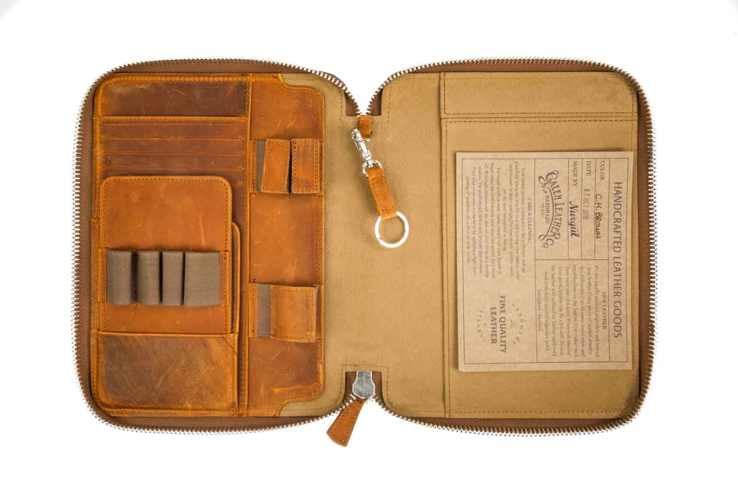 Galen Leather Zippered A5 Notebook Folio - Crazy Horse Brown 5 Galen Leather Zippered A5 Notebook Folio - Crazy Horse Brown - Image 3