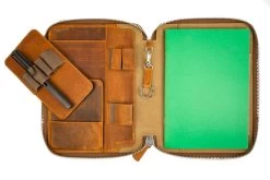 Galen Leather Zippered A5 Notebook Folio - Crazy Horse Brown 19 Galen Leather Zippered A5 Notebook Folio - Crazy Horse Brown -Office Tools GalenLeather NotebookFolio A5 CrazyHorseBrown 13