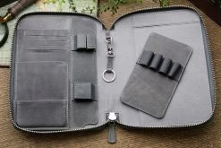 Galen Leather Zippered A5 Notebook Folio - Crazy Horse Smoky -Office Tools GalenLeather NotebookFolio CrazyHorse Smoky 2