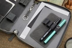 Galen Leather Zippered A5 Notebook Folio - Crazy Horse Smoky -Office Tools GalenLeather NotebookFolio CrazyHorse Smoky 4