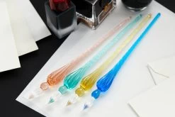 Herbin Round Glass Dip Pen - Rose 12 Herbin Round Glass Dip Pen - Rose -Office Tools Herbin RoundGlassDipPen Coral NavyBlue Sand Turquoise 1