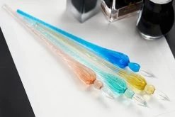 Herbin Round Glass Dip Pen - Amber -Office Tools Herbin RoundGlassDipPen Coral NavyBlue Sand Turquoise 2