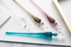 Herbin Round Glass Dip Pen - Clear -Office Tools Herbin RoundGlassPens Clear Black Turquoise Violet group 2 bc758b14 958d 4ef3 b299 a9d538aeac4d