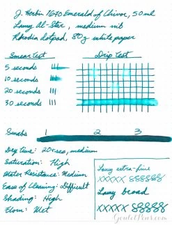 Jacques Herbin 1670 Emerald Of Chivor - 50ml Bottled Ink 28 Jacques Herbin 1670 Emerald Of Chivor - 50ml Bottled Ink -Office Tools InkReview JHerbin EmeraldofChivor 3