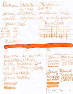 Pelikan Edelstein Mandarin - Ink Sample -Office Tools InkReview PelikanEdelstein Mandarin 2