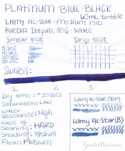 Platinum Blue-Black - Ink Sample 17 Platinum Blue-Black - Ink Sample -Office Tools InkReview Platinum BlueBlack 2