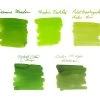 Bright & Light Green Ink Sample Set -Office Tools InkSampleSet Light BrightGreen 2023 SwabText