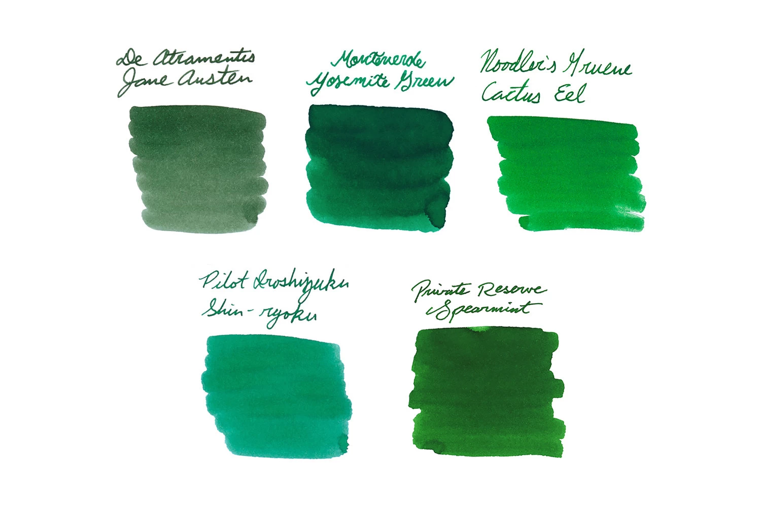 Medium Green Ink Sample Set 3 Medium Green Ink Sample Set