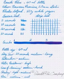 Pilot Namiki Blue - Ink Sample -Office Tools Namiki Blue