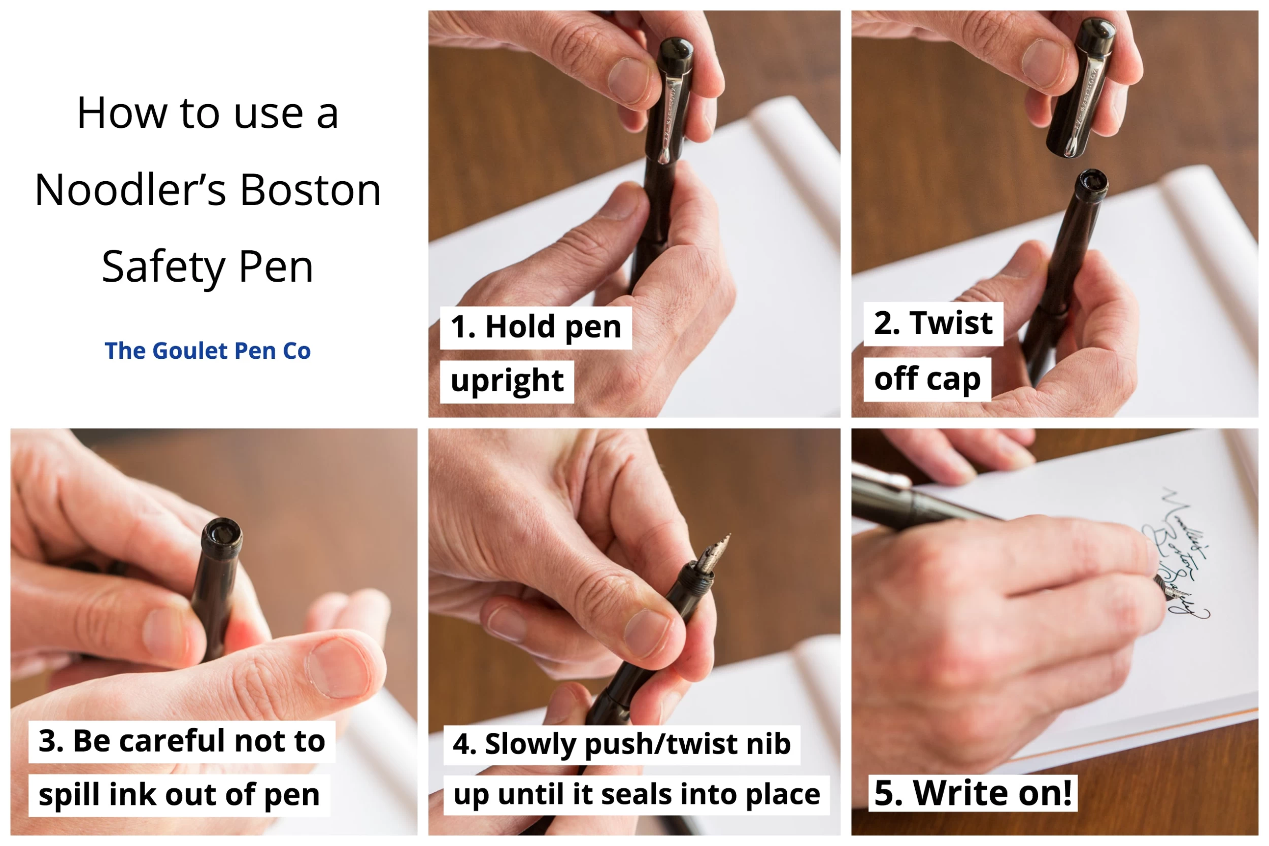 Noodler's Boston Safety Pen - Chestnut 8 Noodler's Boston Safety Pen - Chestnut - Image 6