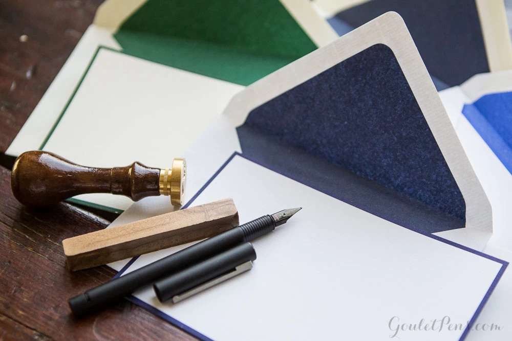 Original Crown Mill Bicolor Note Card Correspondence Set - Cream/Green 6 Original Crown Mill Bicolor Note Card Correspondence Set - Cream/Green - Image 4