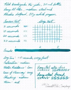 Pilot Iroshizuku Ku-jaku - Ink Sample -Office Tools PN KuJaku 1