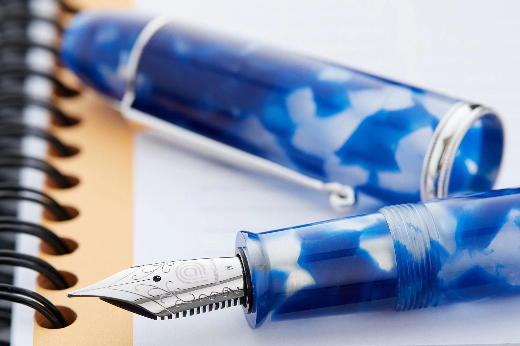 Penlux Masterpiece Grande Fountain Pen - Koi Blue & White 11 Penlux Masterpiece Grande Fountain Pen - Koi Blue & White - Image 9