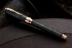 Pineider Forged Carbon Fountain Pen - Rose Gold Trim (Limited Edition) -Office Tools Pineider ForgedCarbon RoseGold LE 1