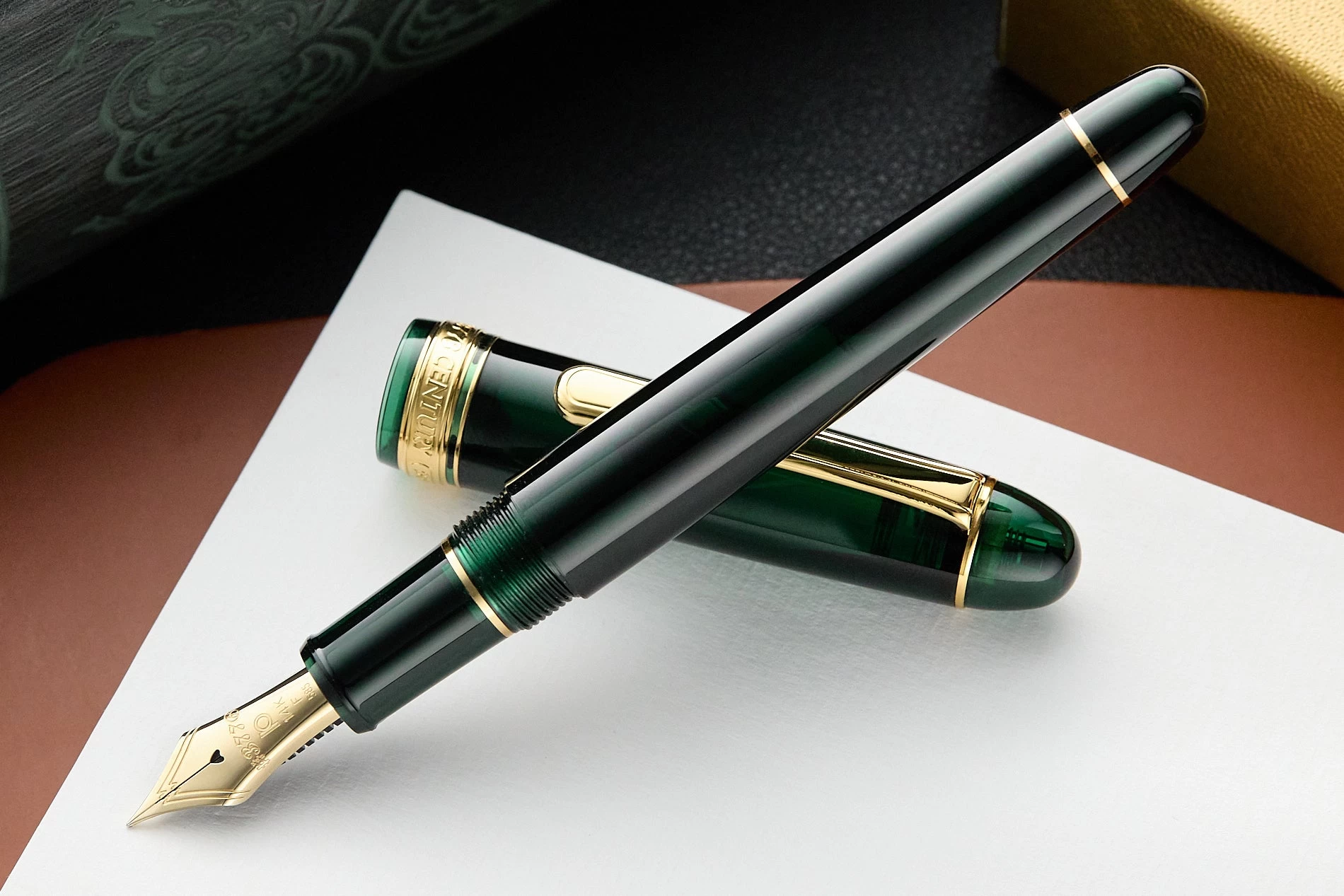 Platinum #3776 Century Fountain Pen - Laurel Green/Gold 10 Platinum #3776 Century Fountain Pen - Laurel Green/Gold - Image 8