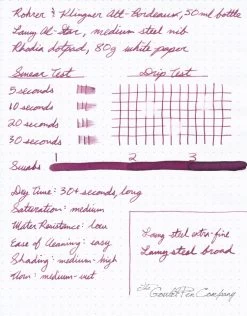 Rohrer & Klingner Alt-Bordeaux - Ink Sample -Office Tools RK AltBordeaux 1
