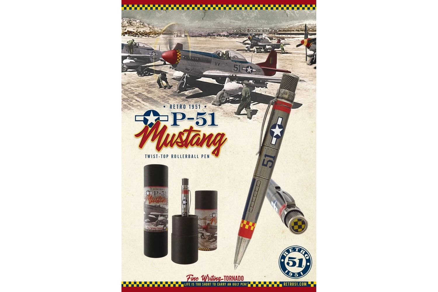Retro 51 Tornado Rollerball Pen - P-51 Mustang 7 Retro 51 Tornado Rollerball Pen - P-51 Mustang - Image 5