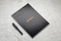 Rhodia No. 18 A4 Notepad - Black, Blank -Office Tools Rhodia ClassicNotepad TopBound A4 No18 Stapled Blank Black 1