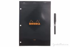 Rhodia No. 18 A4 Notepad - Black, Lined With 3-Hole Punch -Office Tools Rhodia Staplebound Top No18 Black 3Hole Lined 2