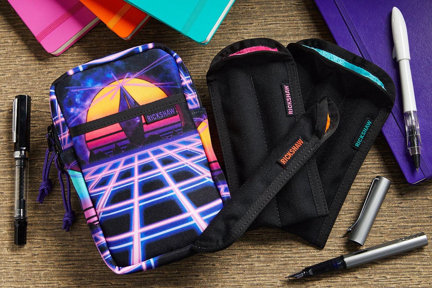 Rickshaw Bagworks 3 Pen Long Coozy - Black/Peacock 9 Rickshaw Bagworks 3 Pen Long Coozy - Black/Peacock - Image 7