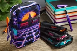 Rickshaw Bagworks Coozy Case - Synthscape -Office Tools Rickshaw CoozyCase Synthscape PenSleeves BlkOrangePinkPeacock 2