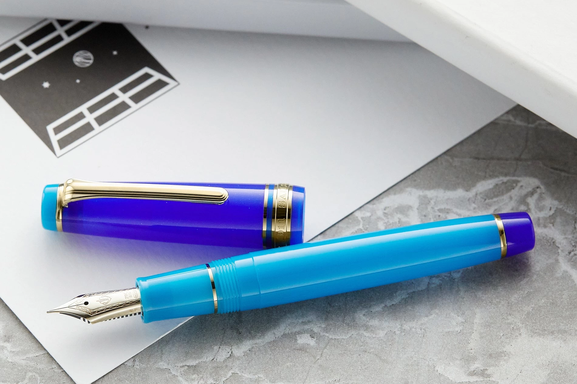 Sailor Pro Gear Fountain Pen - Blue Quasar (Limited Edition) 7 Sailor Pro Gear Fountain Pen - Blue Quasar (Limited Edition) - Image 5