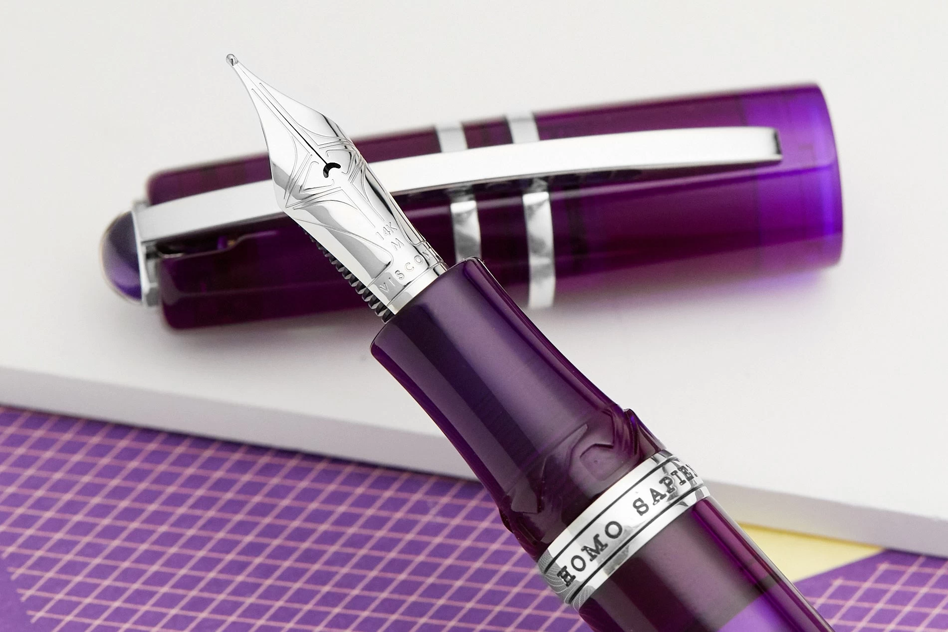 Visconti Homo Sapiens Demo Stones Fountain Pen - Amethyst 11 Visconti Homo Sapiens Demo Stones Fountain Pen - Amethyst - Image 9
